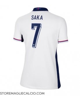 Inghilterra Bukayo Saka #7 Maglia Gara Casa Repliche Europei 2024 Donna